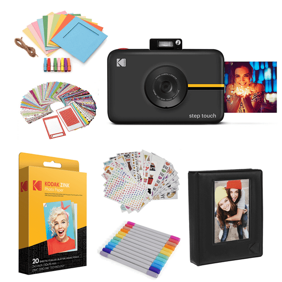 Kodak Step Touch 13MP Instant Camera (Black) with 3.5” LCD Touchscreen Display and Starter Bundle