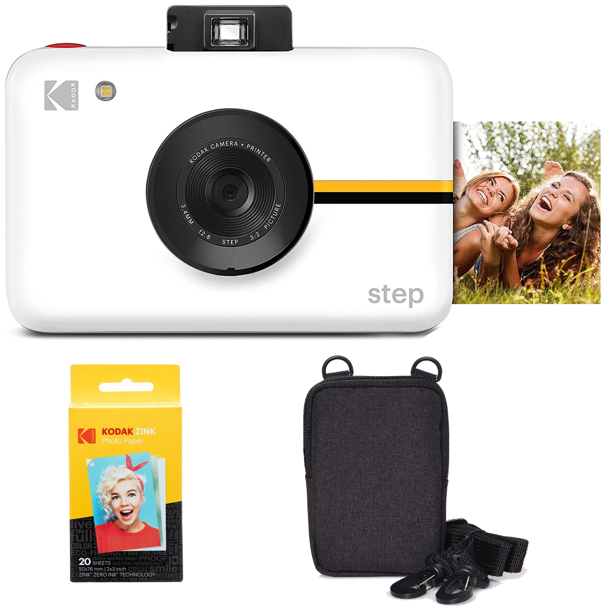 Kodak Step Touch Instant Print Camera (White) Bundle with Case & 2x3” Paper