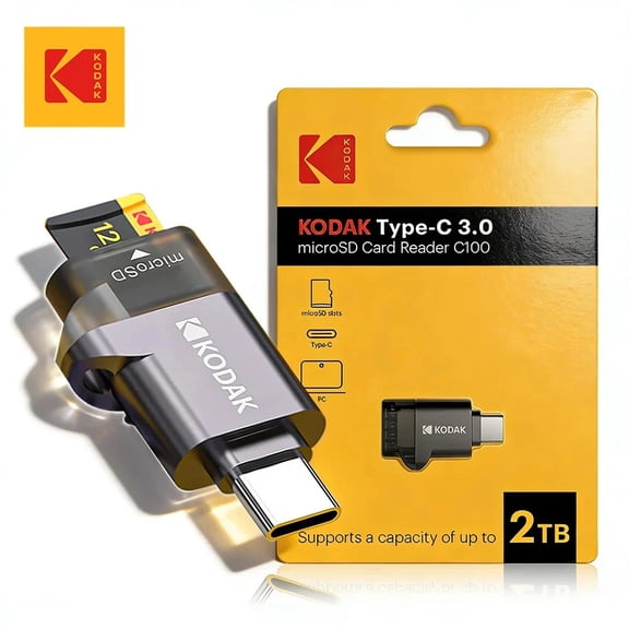 Kodak USB-C MicroSD Card Reader USB-C TF Memory Card Adapter High Speed USB Type-C