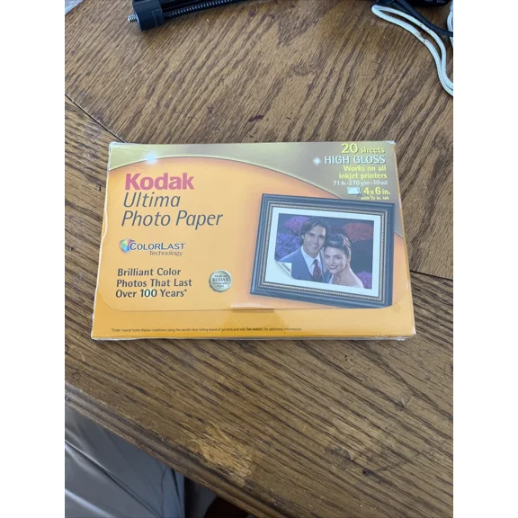 Kodak Ultima Picture Paper For Inkjet Printers 4X6 Prints High Gloss New Sealed