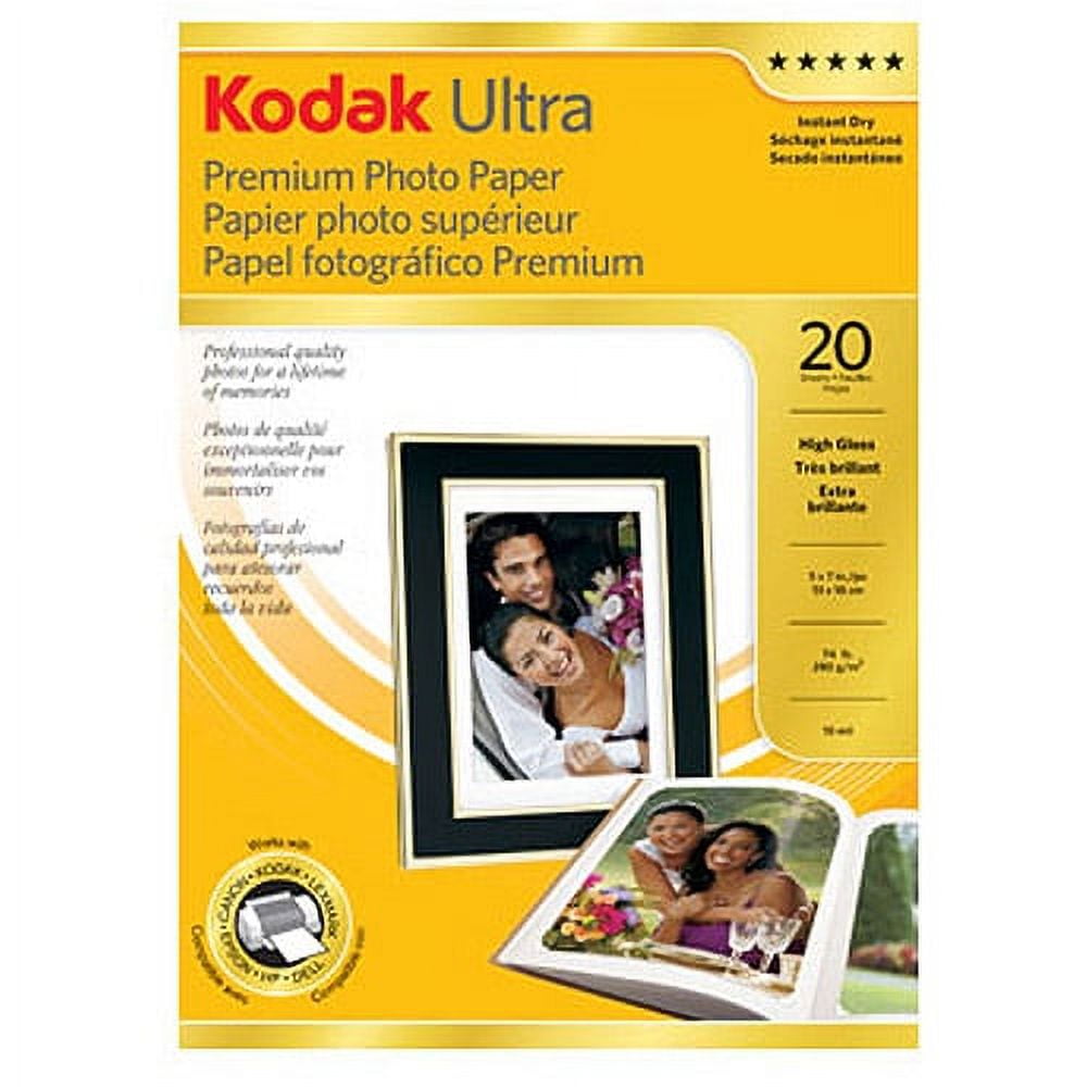 Kodak 2 pkg premium Inkjet Photo Paper 5x7 High Gloss 24 Sheets