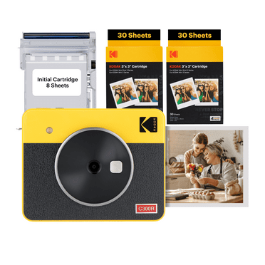 Kodak Water-Resistant Instant Film Camera, Bundle with Photo Printer, Yellow