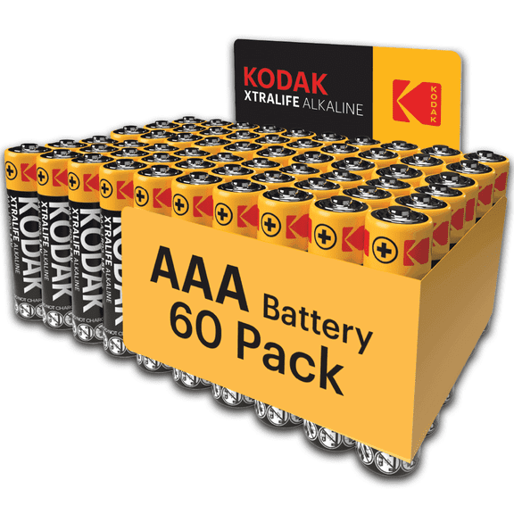 Kodak Xtralife AAA Alkaline Batteries, 60 Count