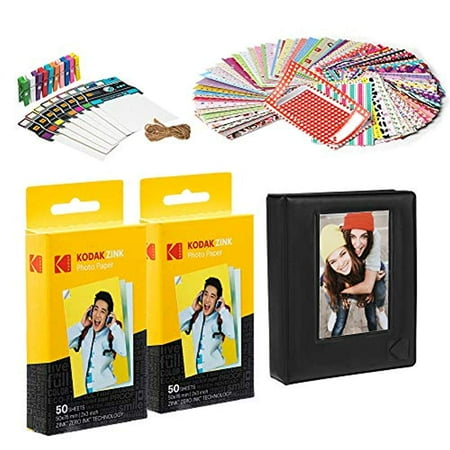 Kodak ZINK Acid-Free Glossy Photo Paper with Photo Album, 2" x 3", 100 Sheets