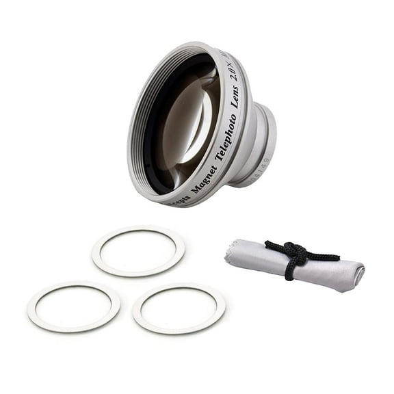 Kodak Zi8 2.0x Telephoto (Modification Style) Magnetic Lens + Cronies Micro-Fiber Cleaning Cloth