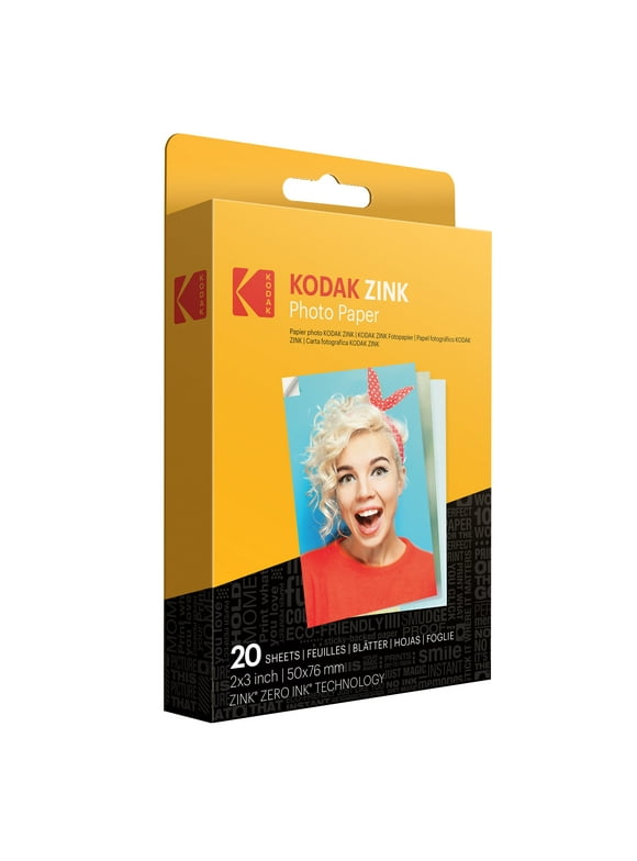 Kodak Zink Photo Paper 2" x 3" (20 Sheets) Compatible W/Printomatic, Smile & Step Cameras & Printers