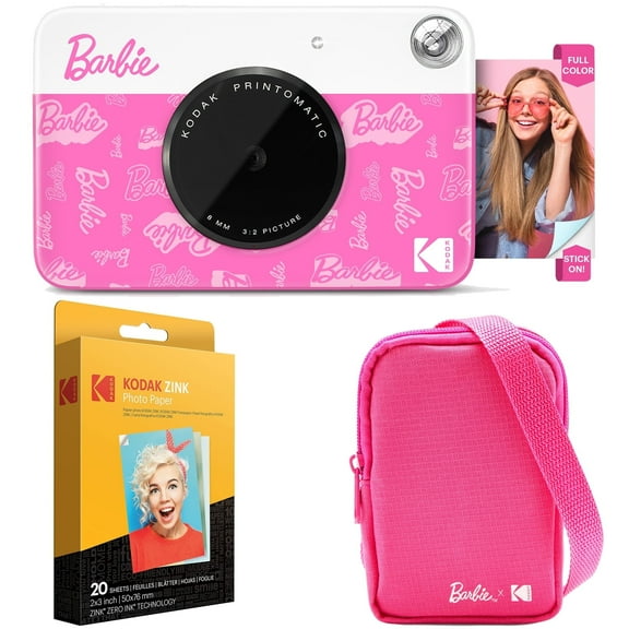 Kodak X Barbie Printomatic Instant Digital Camera with ZINK Zero Ink, 5MP, 2x3 Prints, Includes 20 Sheets