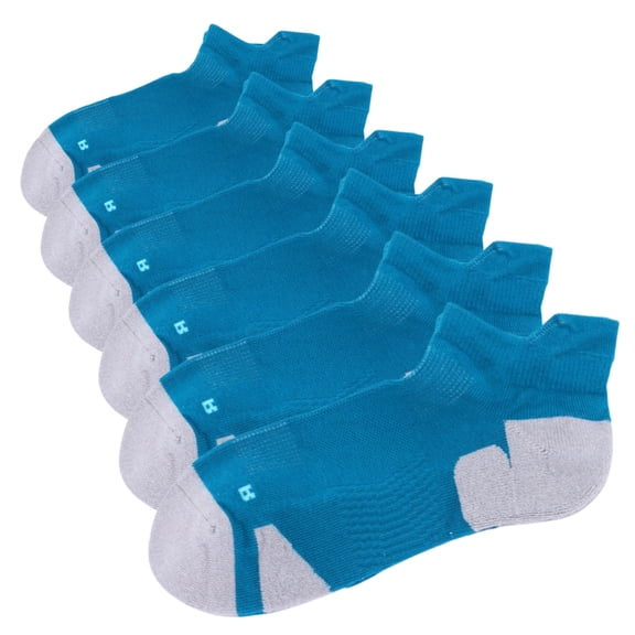 Kodal Copper Infused Low Cut Athletic Socks Moisture-wicking & Odor Free Cushioned Socks with Compression Arch Support Blue 6 Pairs