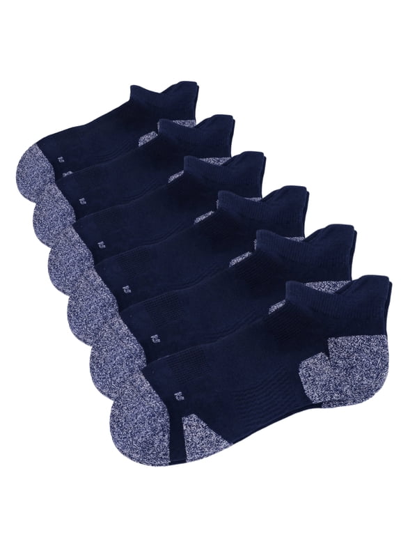 Kodal Copper Infused Low Cut Athletic Socks Moisture-wicking & Odor Free Cushioned Socks with Compression Arch Support Navy 6 Pairs