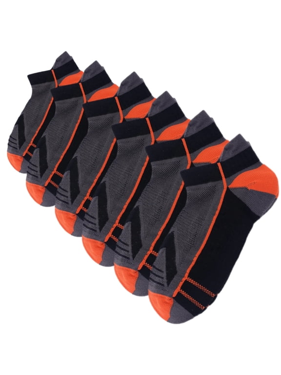 JQ Copper Infused Low Cut Socks 6-Pack — Arch Support, Anti-Odor & Cushioned for Training & Workouts Black