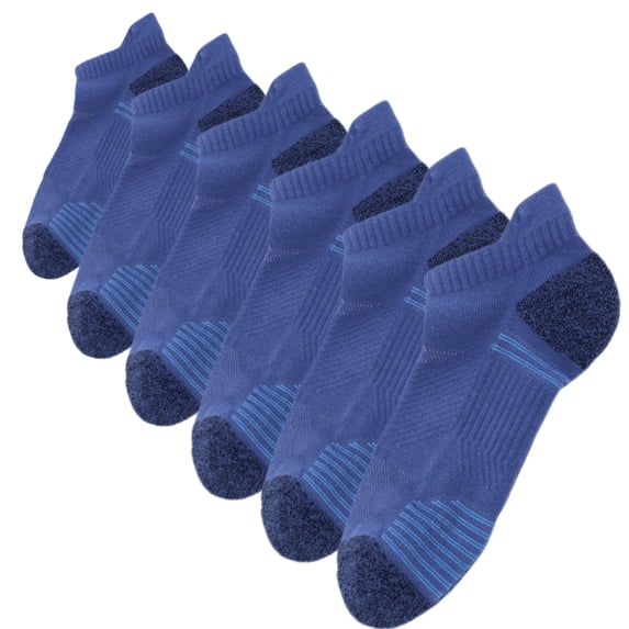 JQ Copper Infused Low Cut Socks 6-Pack — Arch Support, Anti-Odor & Cushioned for Training & Workouts Navy