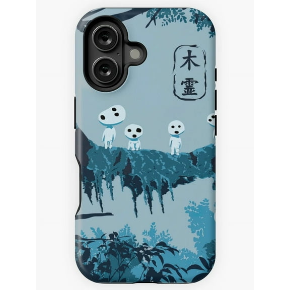 Kodama Studio Ghibli Princess Mononoke Anime Spirit G045 Compatible Phone Case for iPhone 17, 16, 15, 14, 13, 12, and 11 Pro Max