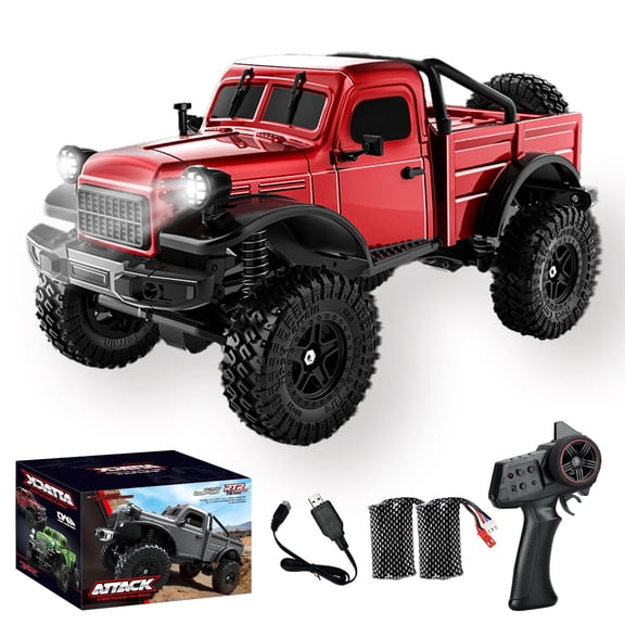 Kodbiby RC Pickup Truck, C8813 Dodge Pickup, 1:18 Scale All Terrain Remote Control Crawler, 2.4 GHz 4WD Off-Road Rock Car with Alloy Frame, Shock Absorber, 45Climbing Gifts for Teens Beginners Y101