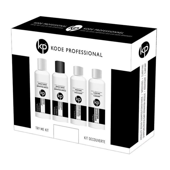 Kode Professional Try Me Kit | Absolut Repair Shampoo + Conditioner, Smoothing Treatment, Clarifying Shampoo | 3.38 Fl Oz Bottles | Paraben + Sulfate Free