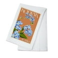 thumbnail image 1 of Kodiak, Alaska, Forget-Me-Nots, Letterpress (100% Cotton Tea Towel, Decorative Hand Towel, Kitchen and Home), 1 of 3