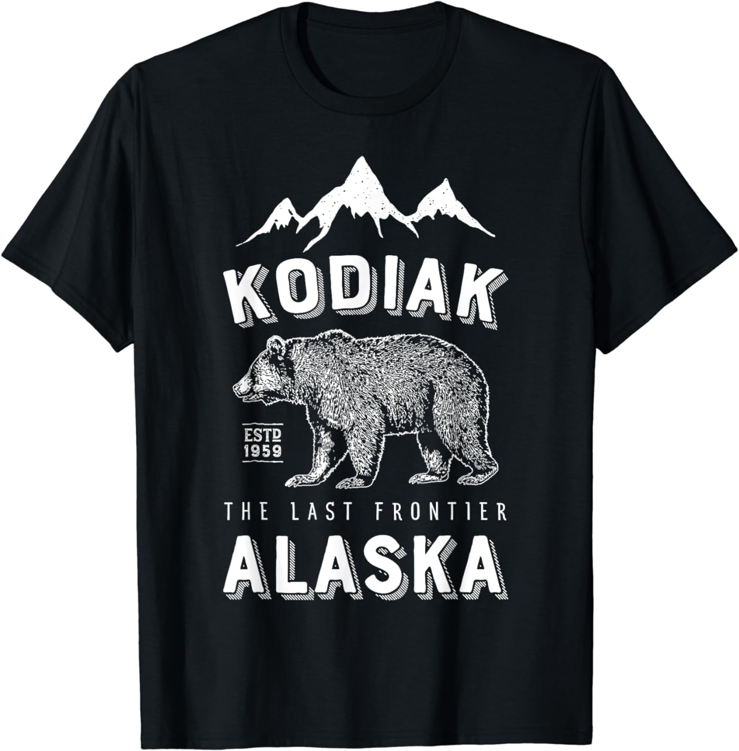 Kodiak Alaska T Shirt Bear The Last Frontier Bears Vintage TShirt