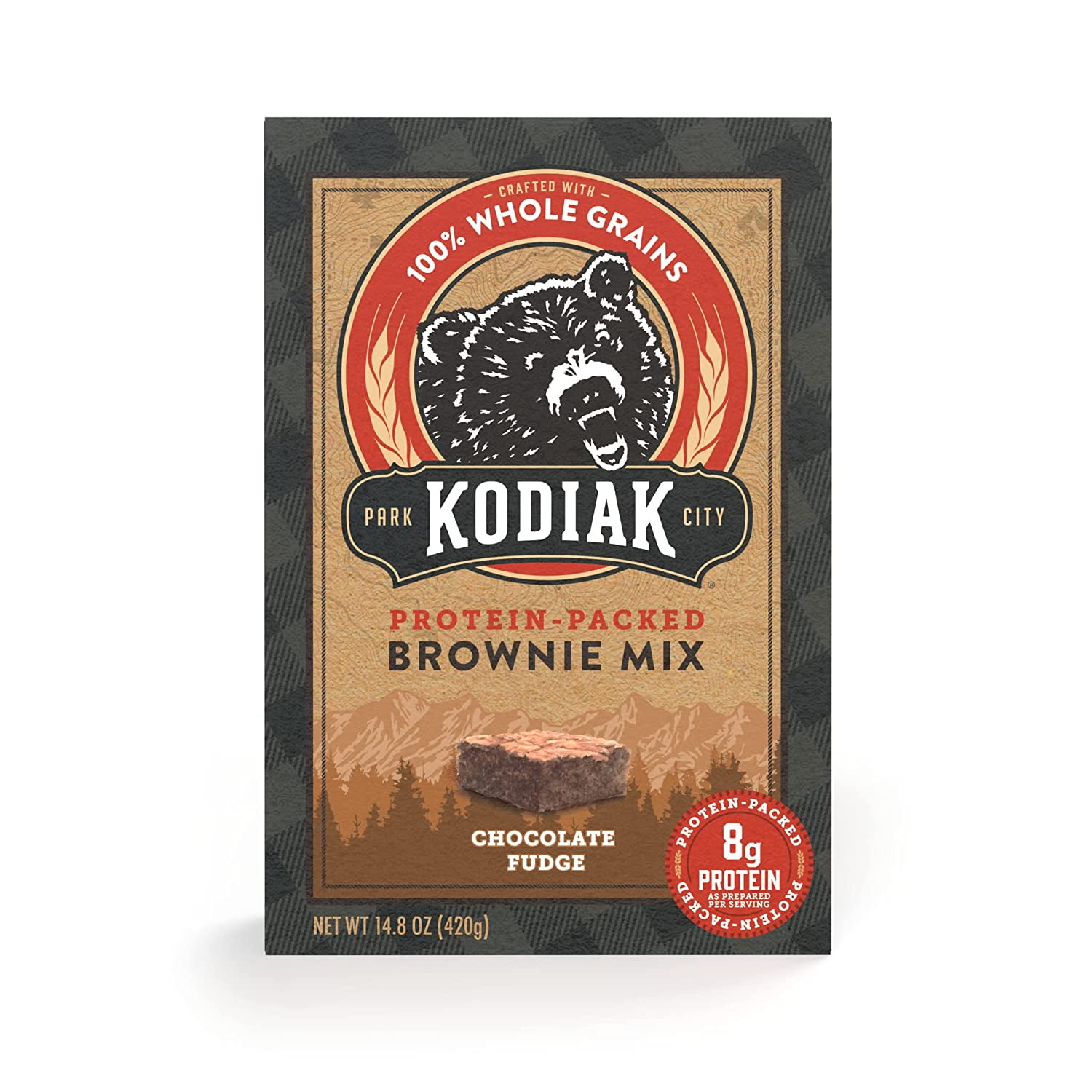 Kodiak Brownie Baking Mix, Chocolate Fudge, High Protein,100% Whole Grains, (Pack of 1)