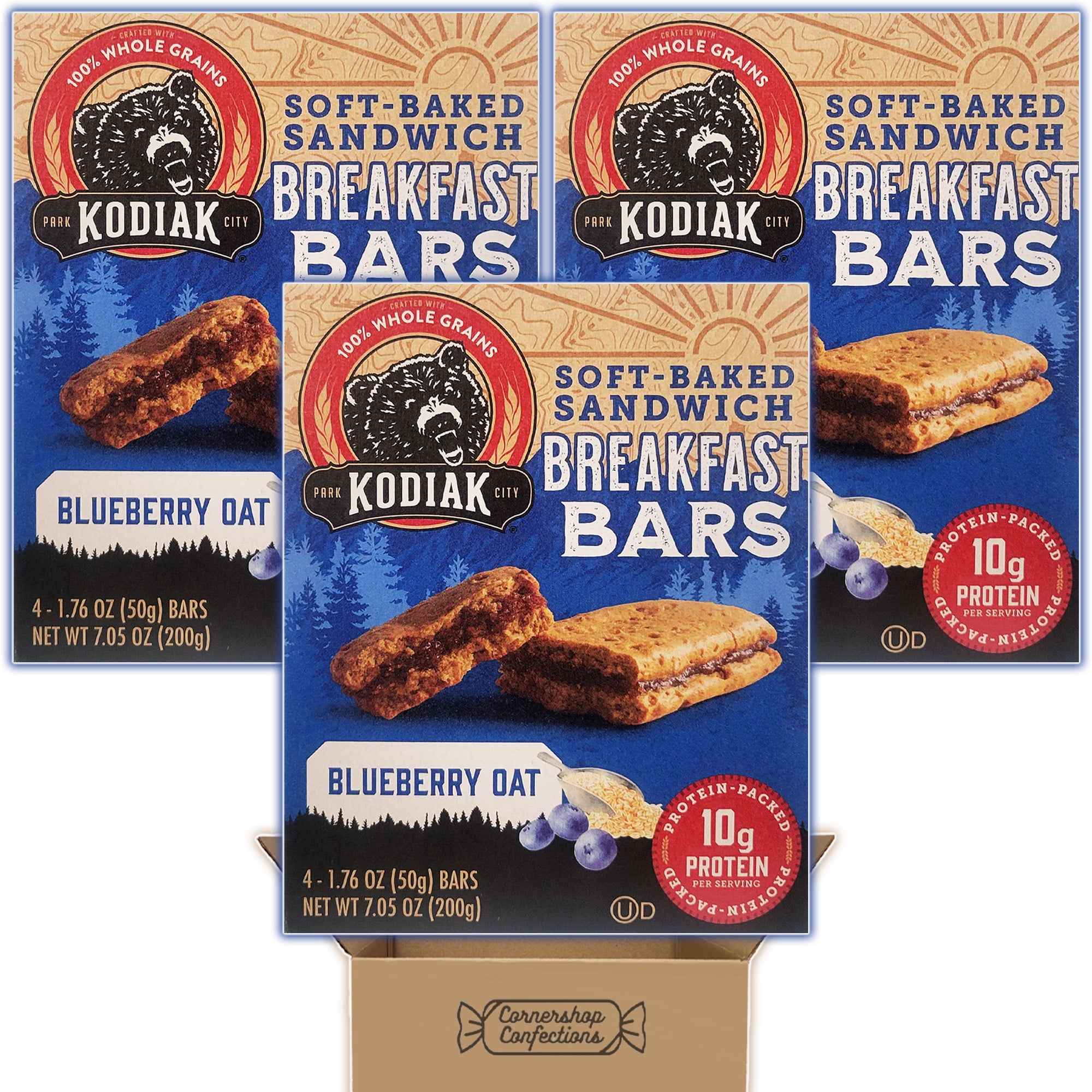 Kodiak Cakes Blueberry Oat Breakfast Bars Bundle Pack - 3 Boxes, Each ...