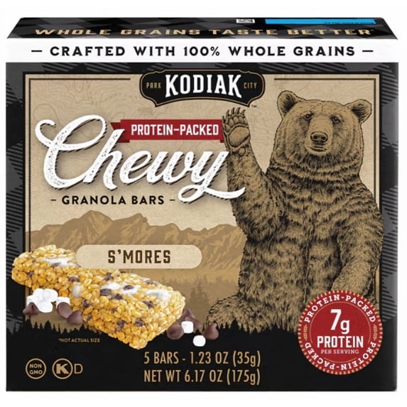 Kodiak Cakes Chewy Granola Bars S'mores Chewy Bars 6.17 oz (Pack of 10)