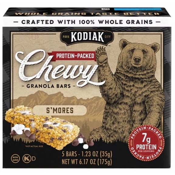 Kodiak Cakes Chewy Granola Bars S'mores Chewy Bars 6.17 oz (Pack of 14)