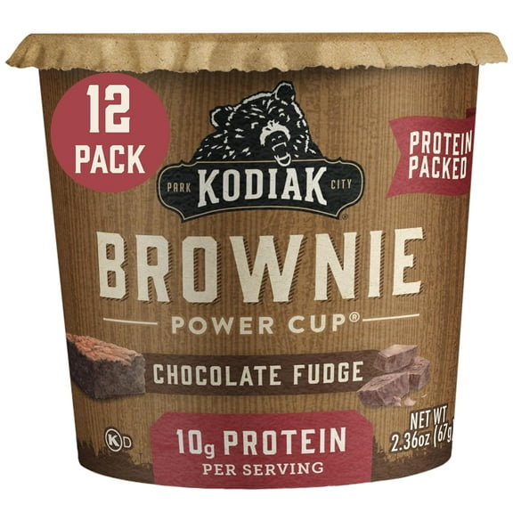 Kodiak Cakes Chocolate Fudge Brownie in a Cup, 2.36 Ounce (Pack of 12) (Packaging May Vary)