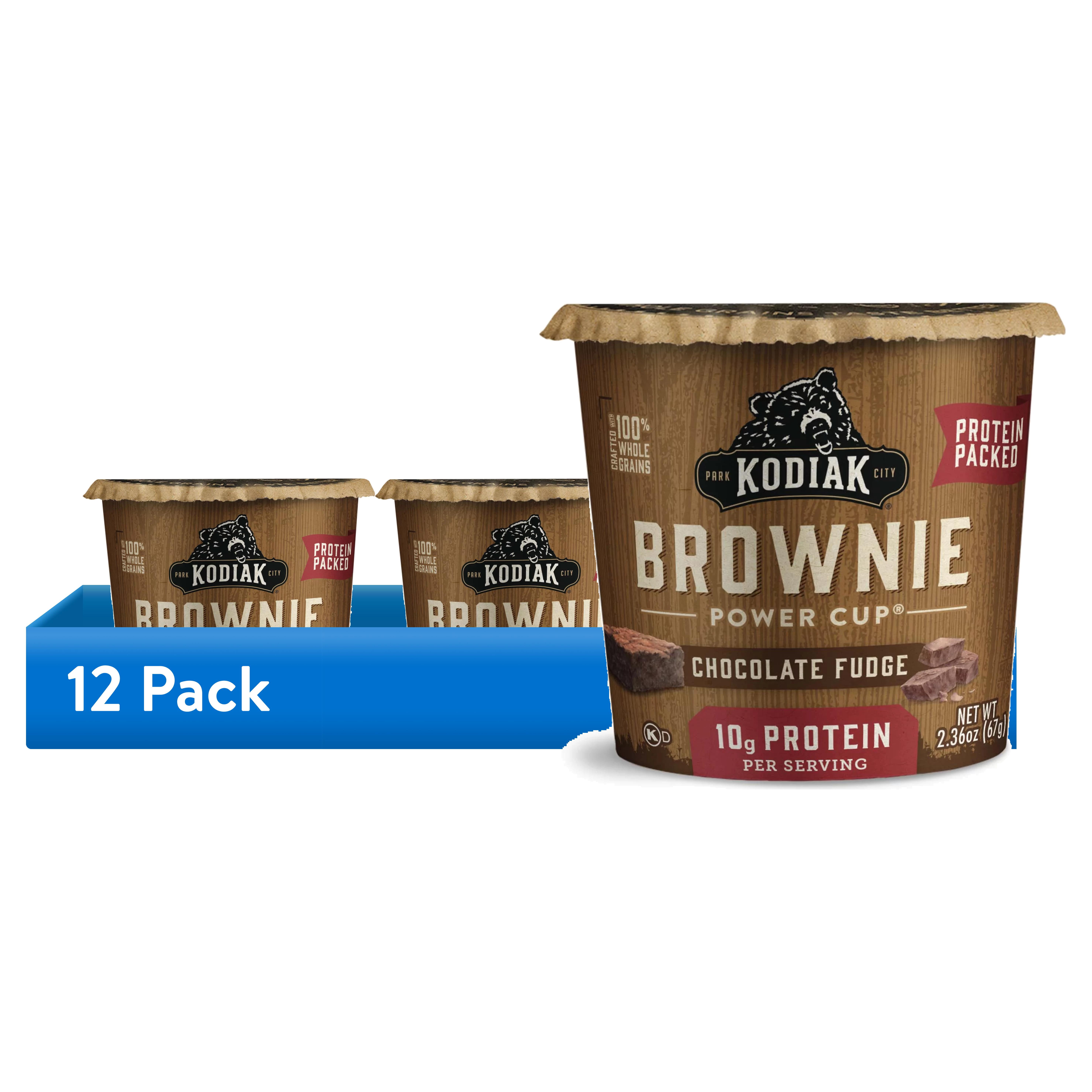 (12 pack) Kodiak Protein-Packed Chocolate Fudge Brownie Power Cup, 2.36 oz