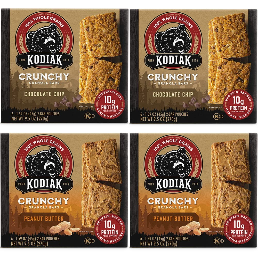 Kodiak Cakes Crunchy Granola Bar Variety Pack Peanut Butter (2 Boxes