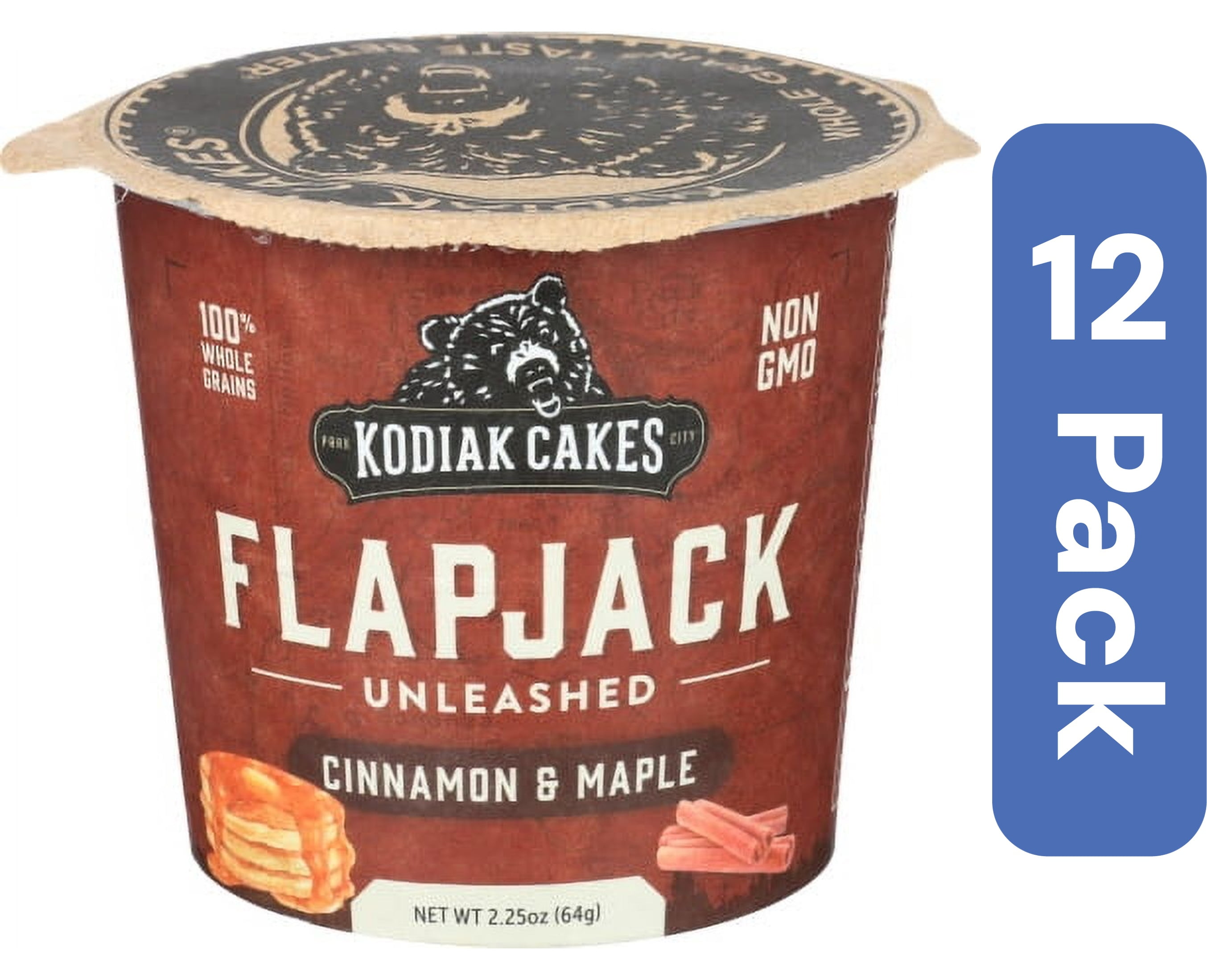 Kodiak Cakes Flapjack Cup Cinnamon Maple 2.25 oz (Pack Of 12)