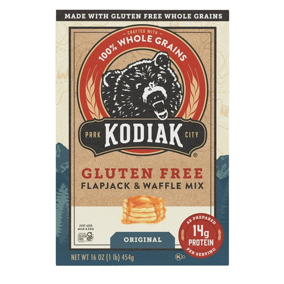 Kodiak Protein-Packed Gluten Free Original Pancake and Waffle Mix, 16 oz Box
