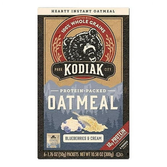 Kodiak Cakes Hearty Instant Oatmeal 100% Whole Grain Blueberries & Cream - 10.58 oz Pack of 2