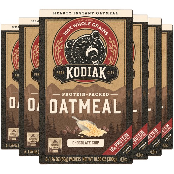 Kodiak Cakes Instant Oatmeal HHA1 Packets - High Protein - 100% Whole Grains Breakfast Food - Chocolate Chip (36 Packets)