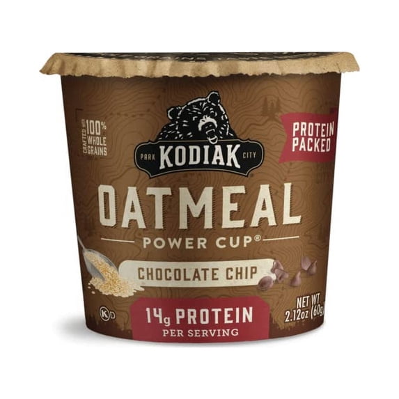Kodiak Cakes Instant Protein Chocolate Chip Oatmeal in a Cup, 2.12oz (Pack of 12)