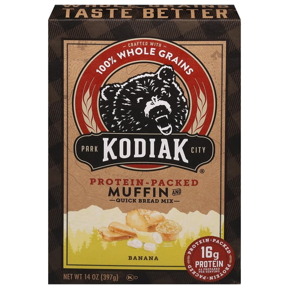 (6 pack) Kodiak Protein-Packed Banana Muffin and Quick Bread Mix, 14 oz Box