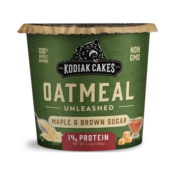 Kodiak Cakes Oatmeal Unleashed Cup, Maple & Brown Sugar, 2.12 oz (Pack of 2)