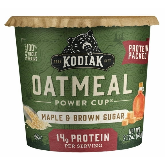 Kodiak Cakes Oatmeal Unleashed Cup, Maple & Brown Sugar, 2.12 oz (Pack of 8)