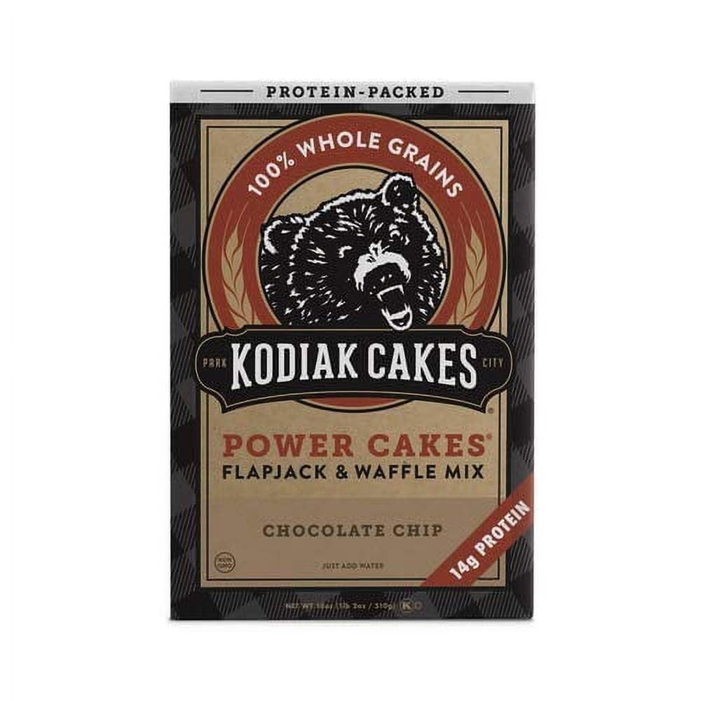Kodiak Cakes Power Cakes Flapjack & Waffle Mix, Chocolate Chip, 18 oz Box (Pack of 6)