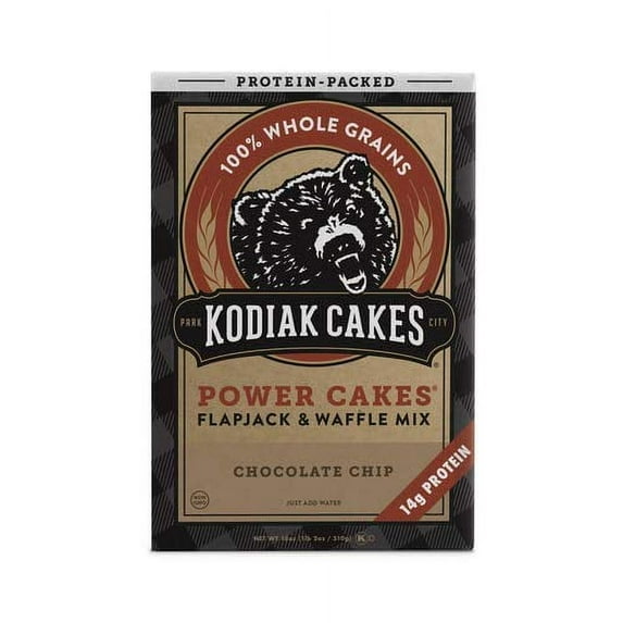 Kodiak Cakes Power Cakes Flapjack & Waffle Mix, Chocolate Chip, 18 oz Box (Pack of 6)
