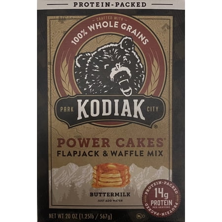 Kodiak Cakes Power Cakes Flapjack and Waffle Mix, Buttermilk, 20 oz (Pack of 2)