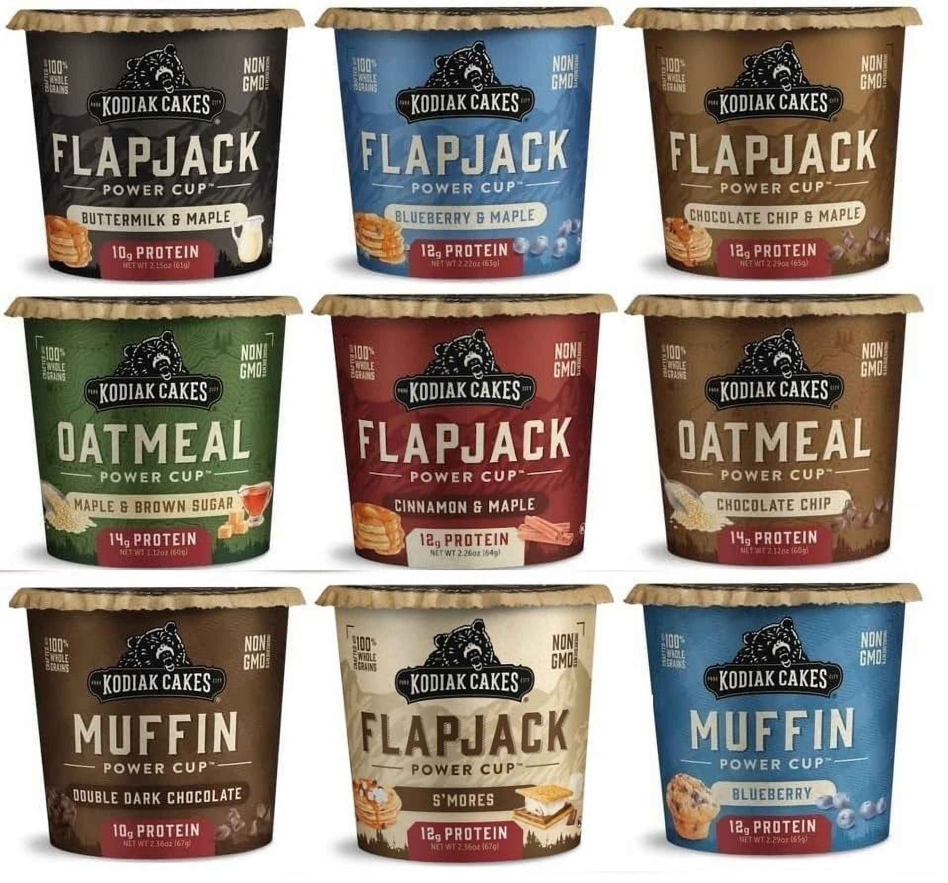 Kodiak Cakes Power Cup Variety, High Protein Oatmeal Cups, Flapjack