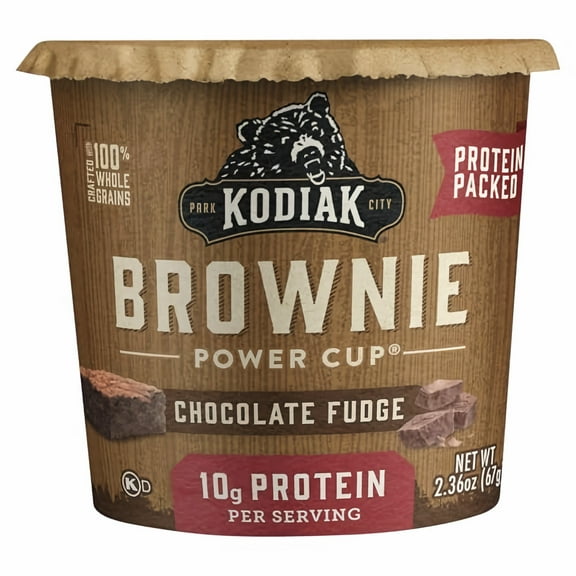 Kodiak Cakes Protein-Packed Brownie in a Cup Chocolate Fudge 2.36 oz (Pack of 3)