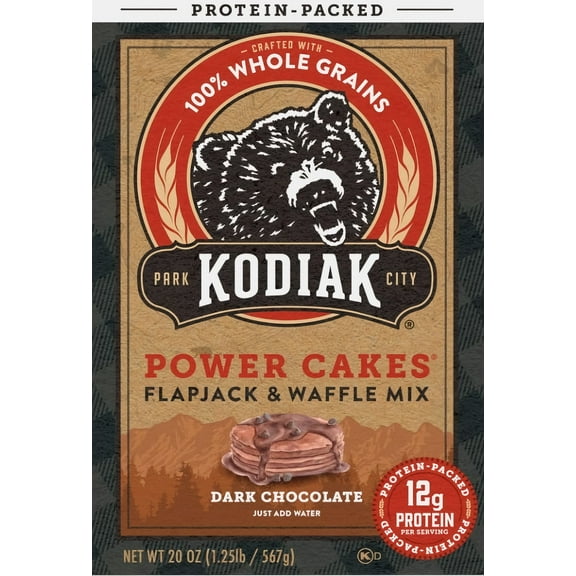 Kodiak Cakes Protein Packed Flapjack and Waffle Mix, Dark Chocolate, 18 oz (Pack of 17)