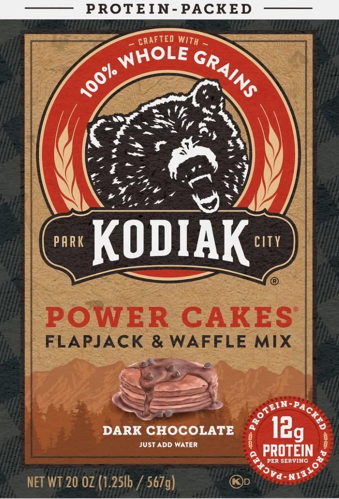 Kodiak Cakes Protein Packed Flapjack and Waffle Mix, Dark Chocolate, 18 oz (Pack of 4)
