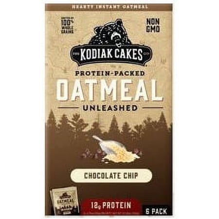 Kodiak Cakes, Protein Packed Instant Oatmeal, Chocolate Chip, 12g Protein, 6 Packets (Pack of 8)