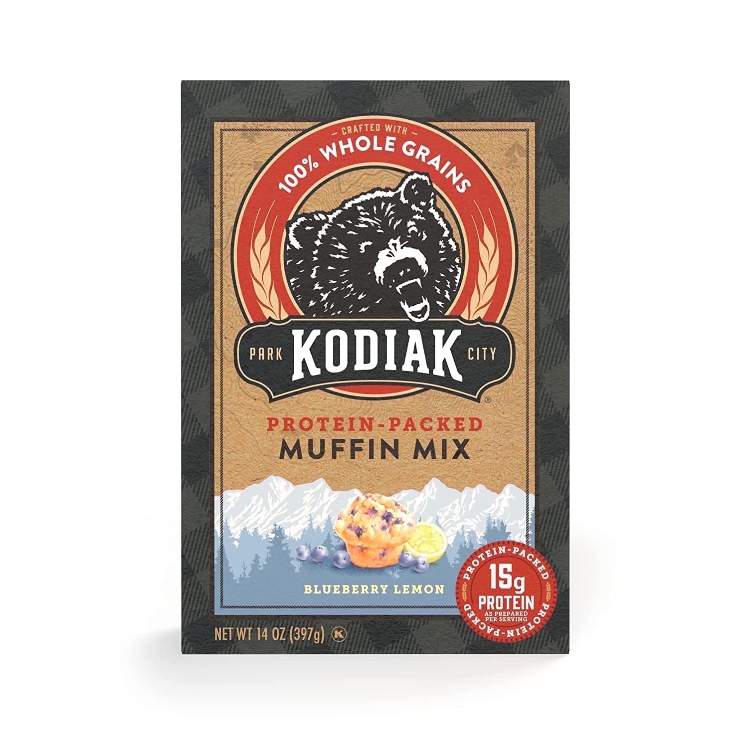 Kodiak Cakes Protein-Packed Muffin Mix Blueberry Lemon - 14 oz Pack of 4