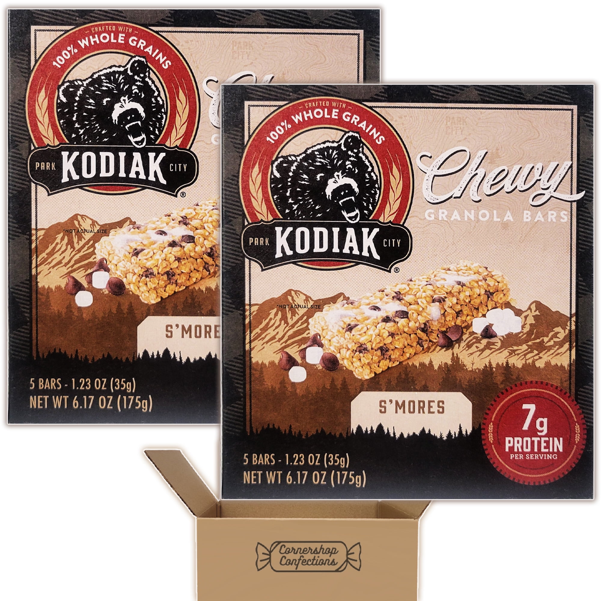 Kodiak Cakes S'mores Chewy Granola Bars Bundle Pack - 2 Boxes, Each ...