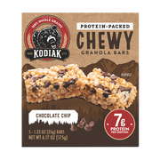 Kodiak Chocolate Chip Chewy Protein Granola Bars, 1.23 oz, 5 Count Cardboard Box