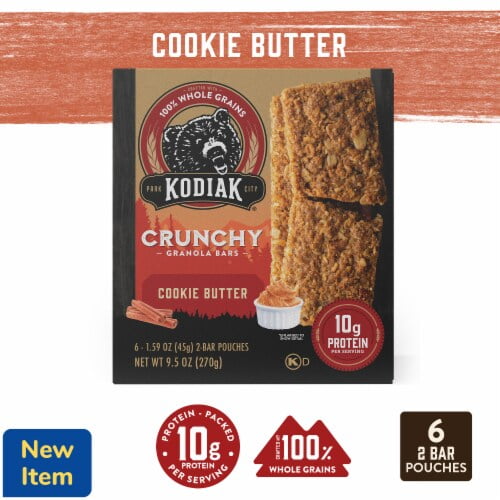 Kodiak Cookie Butter Crunchy Granola Bars 6 ct / 1.59 oz - Pack of 2