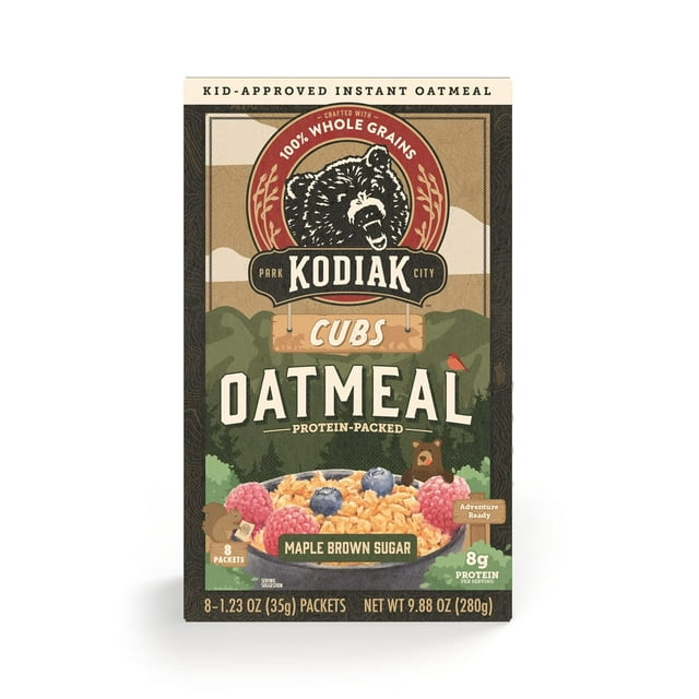 Kodiak Cubs Oatmeal Packets, Maple Brown Sugar, High Protein, 100% ...