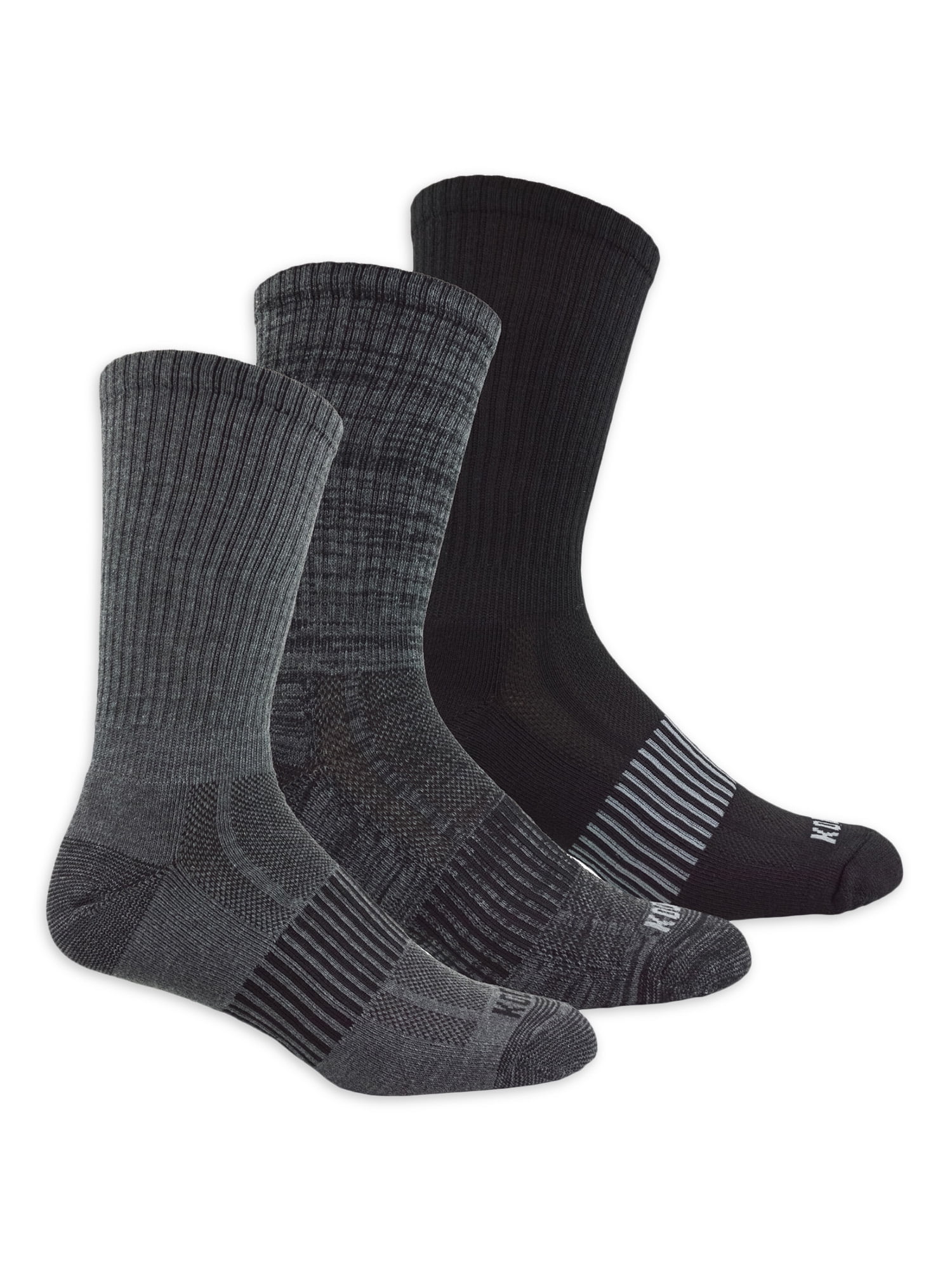 12 Pairs Kodiak Men Athletic Performance Socks Size 7-13 Black
