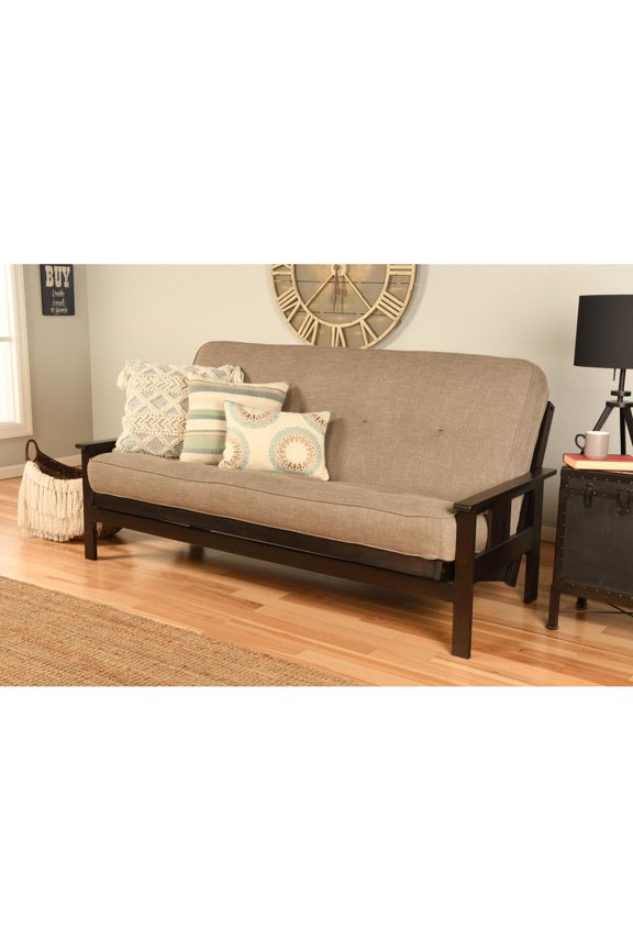 Foam Queen-size Futon Mattress w/Linen Stone Fabric Cover